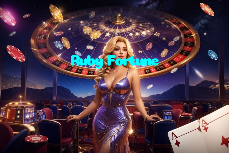 Ruby Fortune casino presented on mobile device in Pakistan with slots and live games